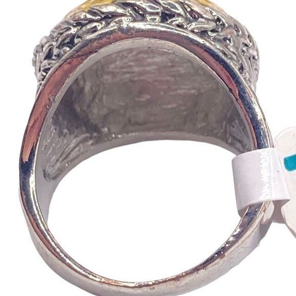 Mixed metal two tone dome bubble ring size 7.5 - Picture 3 of 4